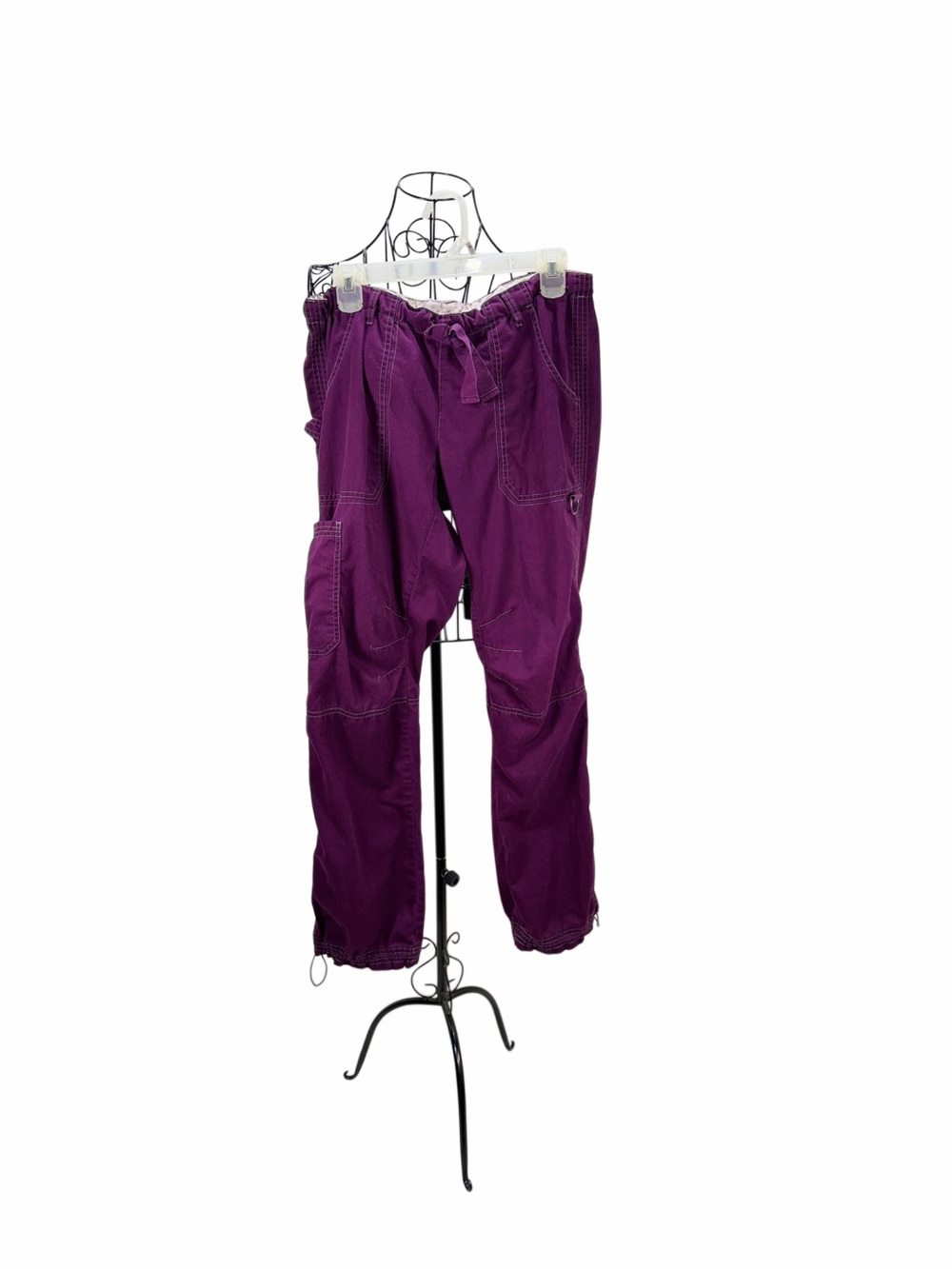 Men's Purple Cargo Pants with Drawstring Waist